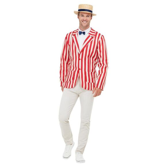 Smiffys Mens 20s Barber Shop Costume Set / White/Red